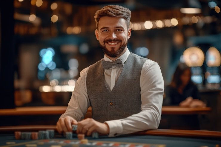 Live casino dealer table with multiple camera angles on gtr11 slot mobile interface